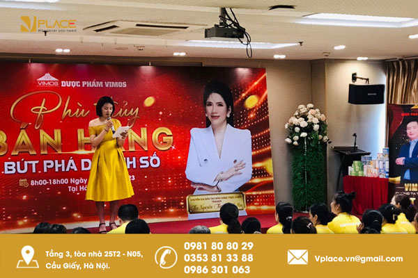 Vì sao các đơn vị kinh doanh mỹ phẩm, spa lại lựa chọn hình thức thuê không gian tổ chức sự kiện tại VPlace? 2 thue hoi truong vplace 1