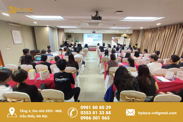 Không gian tổ chức sự kiện hội thảo du học chuyên nghiệp tại Vplace
