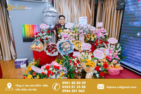 Không gian hội trường tổ chức sự kiện sinh nhật tại Vplace