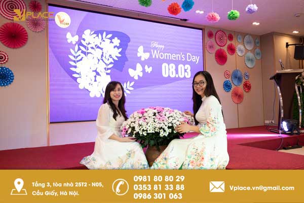 Không gian hội trường tổ chức sự kiện 8/3 tại Vplace 2 VVA 9858