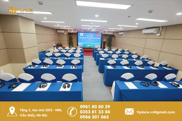 Không gian hội trường đào tạo công nghệ, AI với chi phí hợp lý