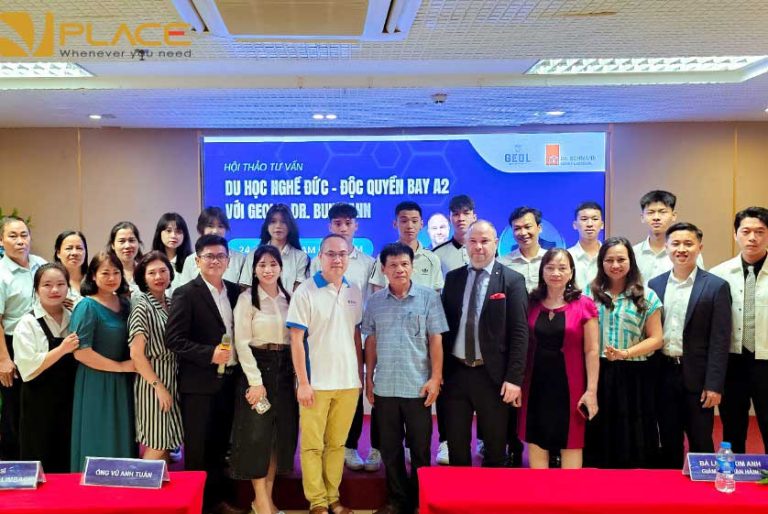 Không gian hội trường tổ chức sự kiện du học, xuất khẩu lao động – Điểm đến của những khát vọng vươn xa