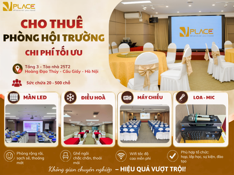 Thuê hội trường chuyên nghiệp tại Cầu Giấy – Giải pháp tối ưu chi phí cho mọi sự kiện